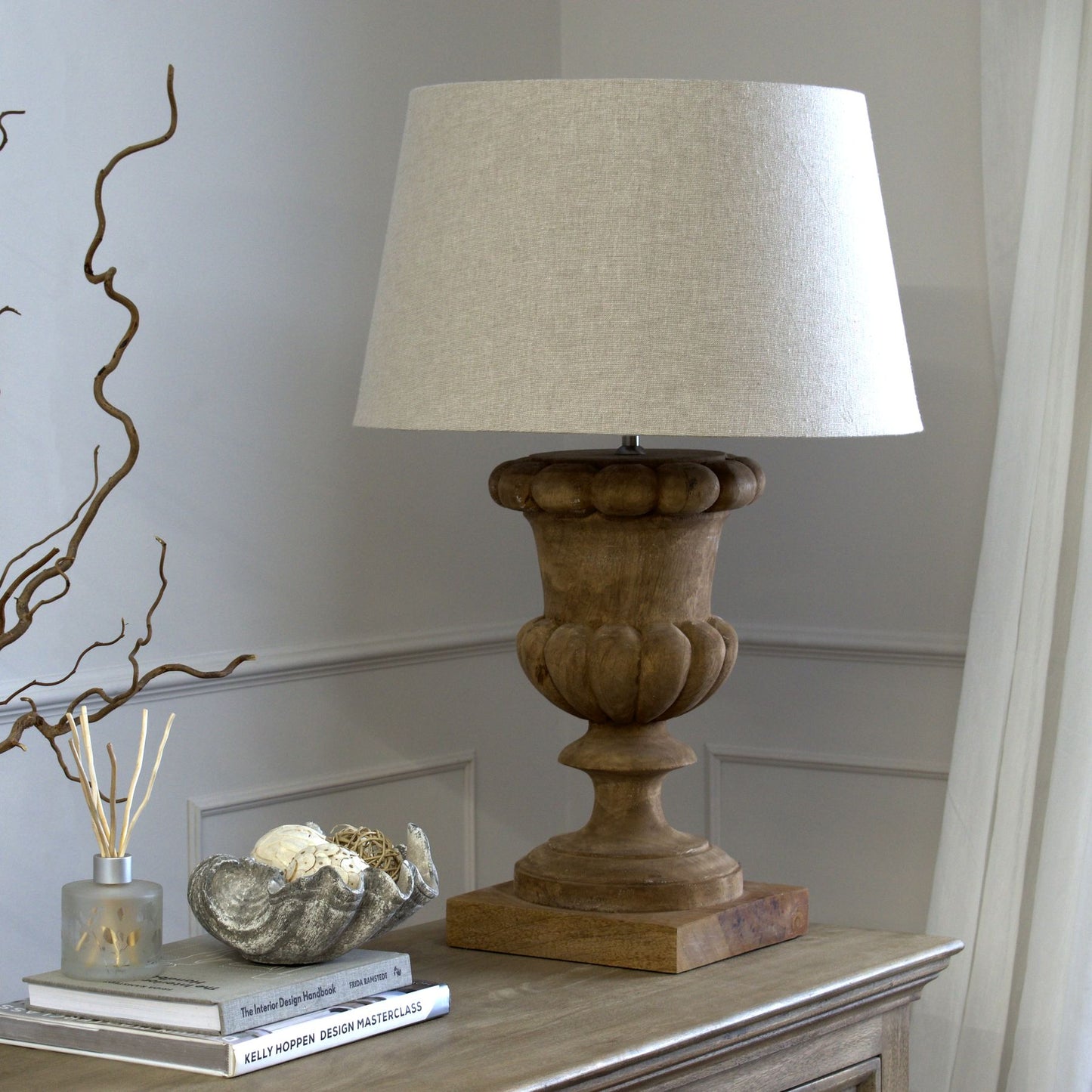 Natural Wash Elegance Lamp with Linen Shade
