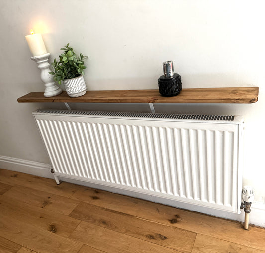 Rustic Wooden Radiator Shelves