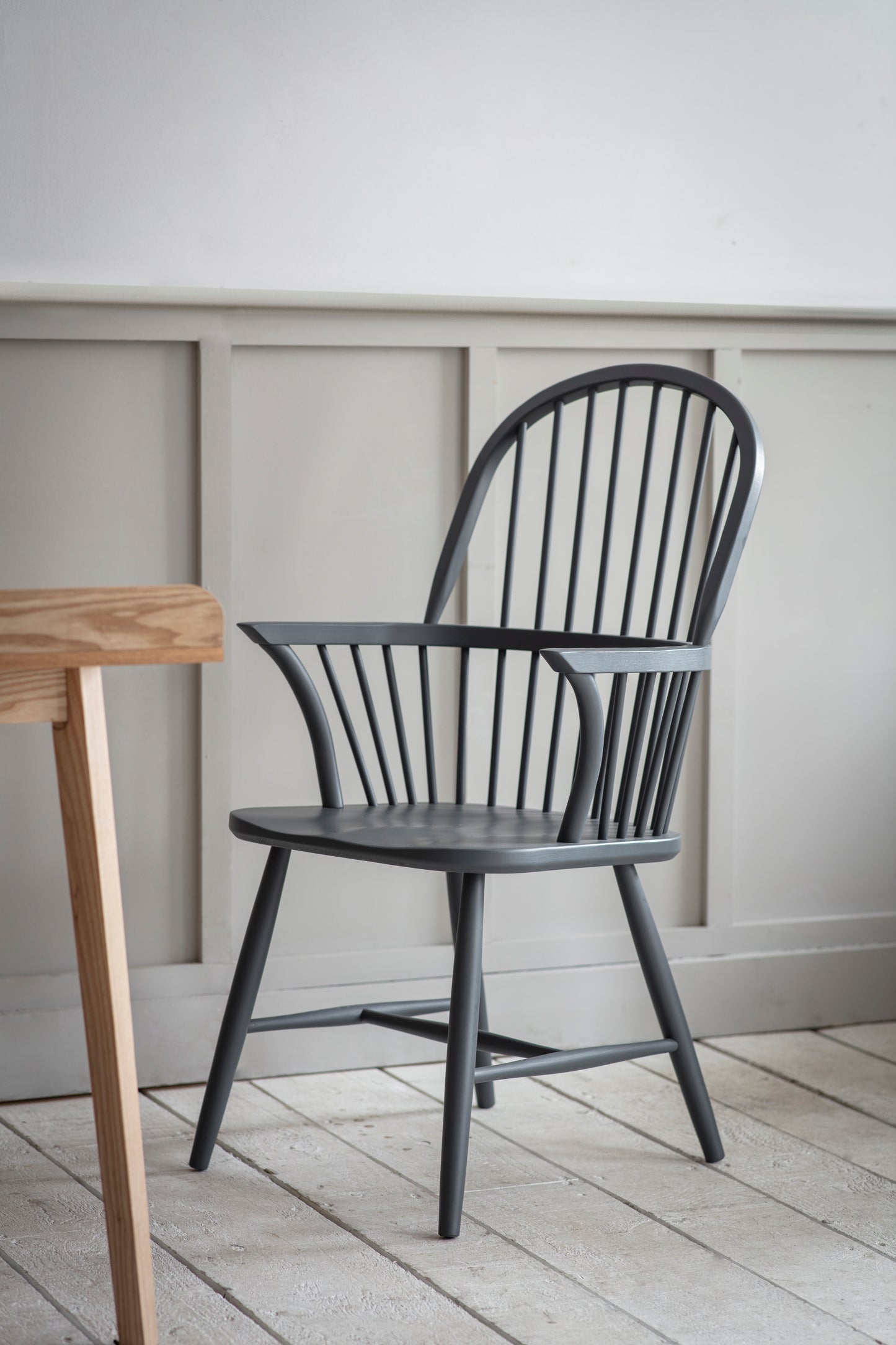 Classic Spindle Armchair with Carbon Finish