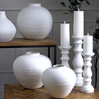 Matte Finish White Ceramic Vase