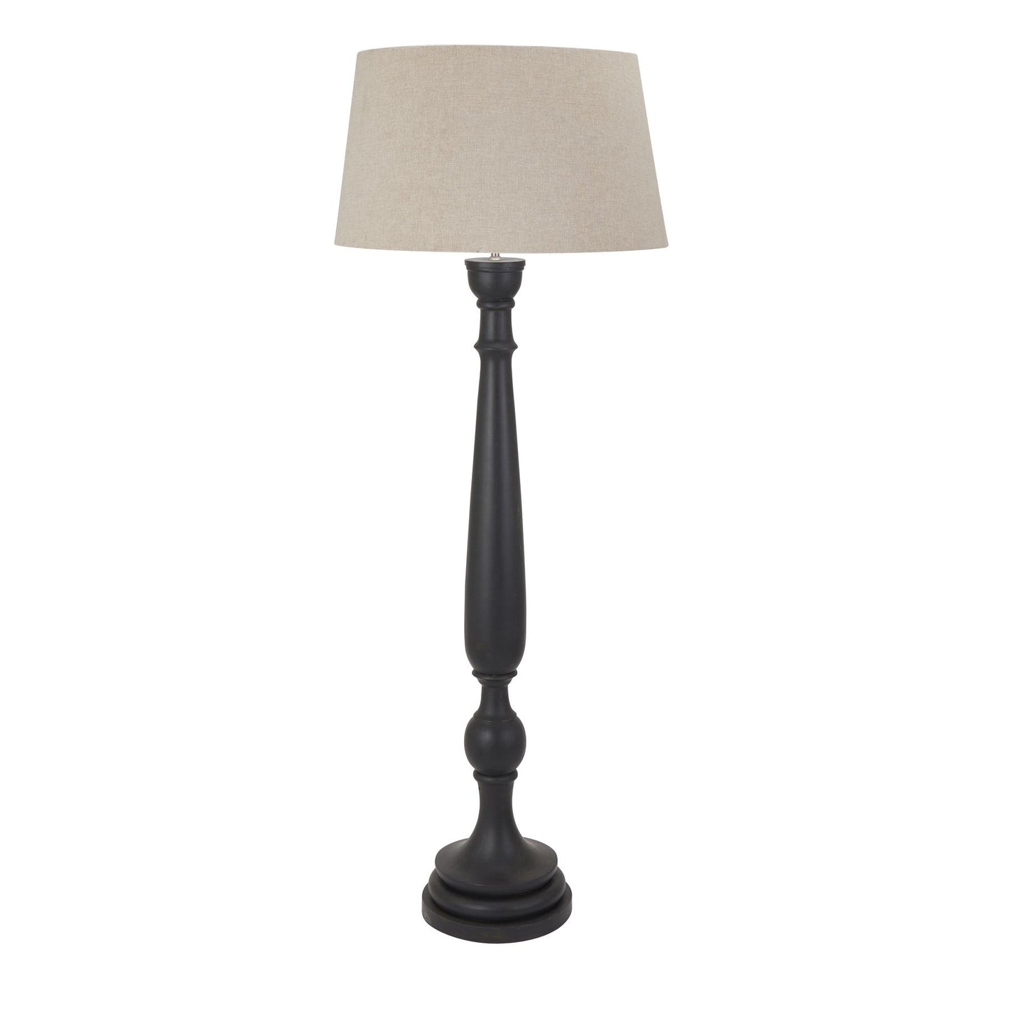 Grey Acacia Floor Lamp with Linen Shade