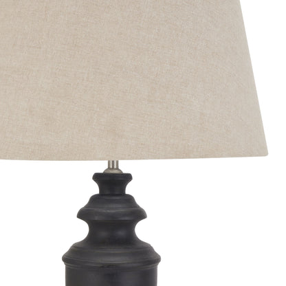 Grey Classic Table Lamp with Linen Shade