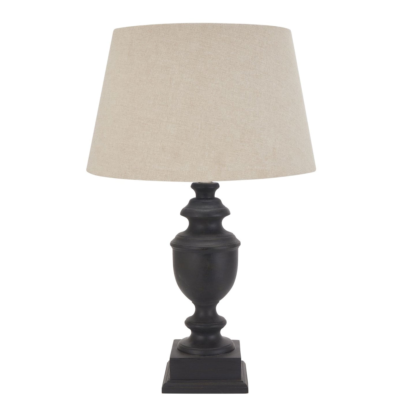 Grey Classic Table Lamp with Linen Shade