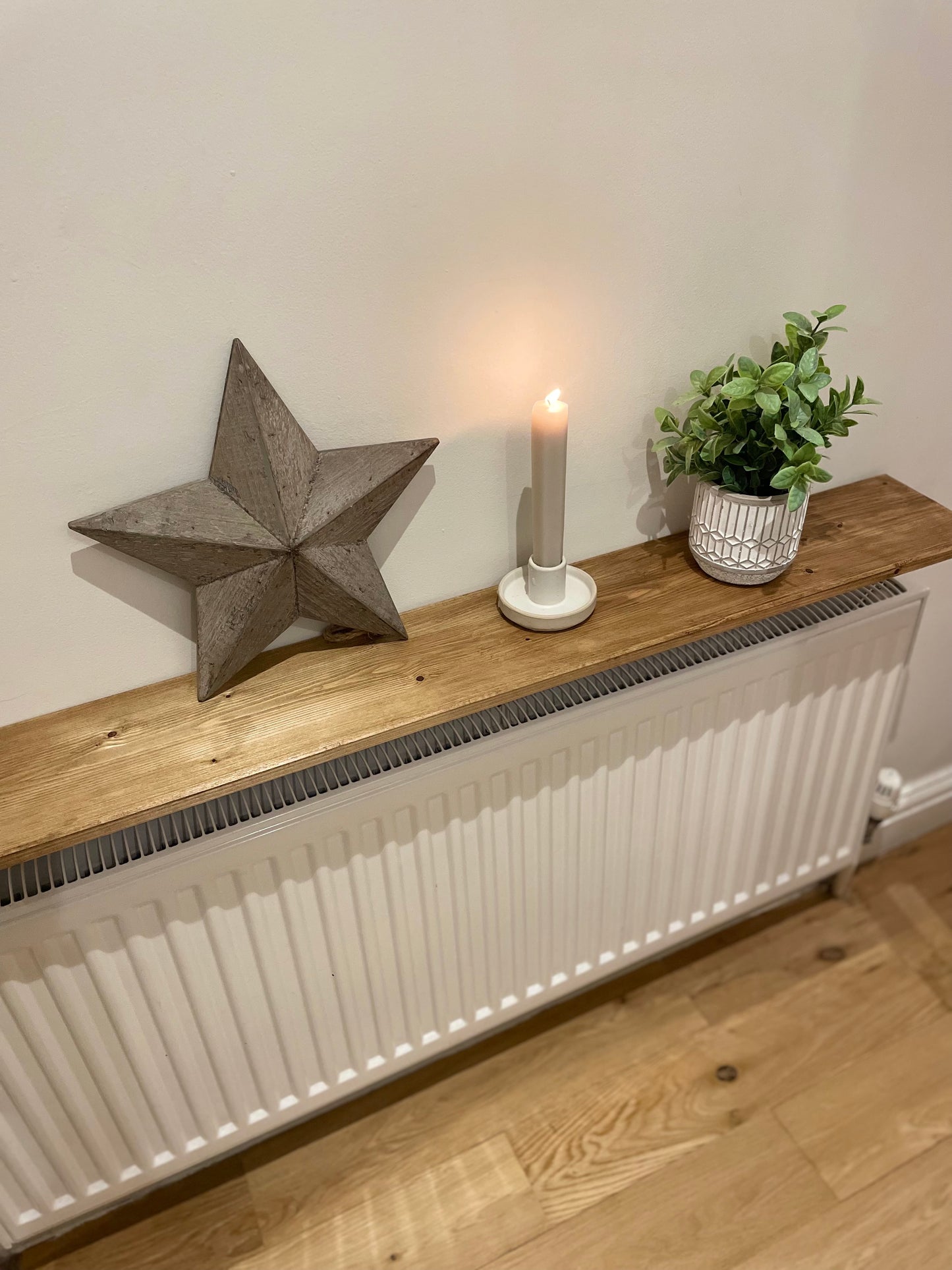 Rustic Wooden Radiator Shelf